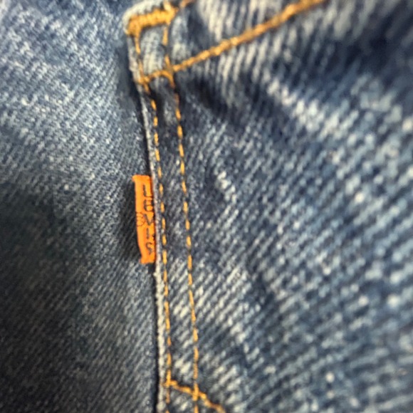 VTG Orange Tab Levi 505 Mens Jeans Reg Fit Straight Leg Dark Wash W31 L32 - Picture 8 of 11